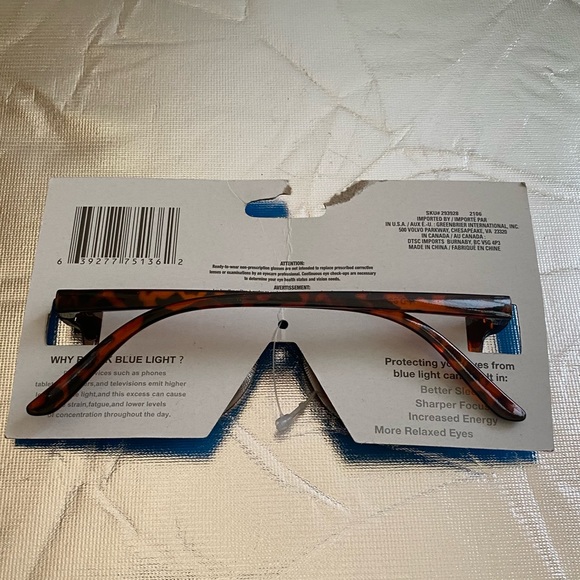 Blue Light Blocking Adult Glasses Glasses No Magnification NWT - Picture 2 of 2